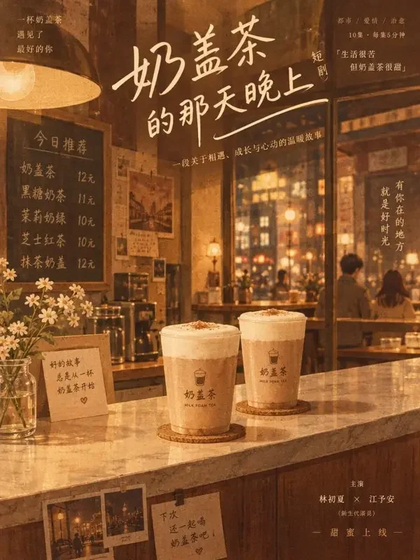奶盖上的心动 短剧封面，都市题材，共 30 集